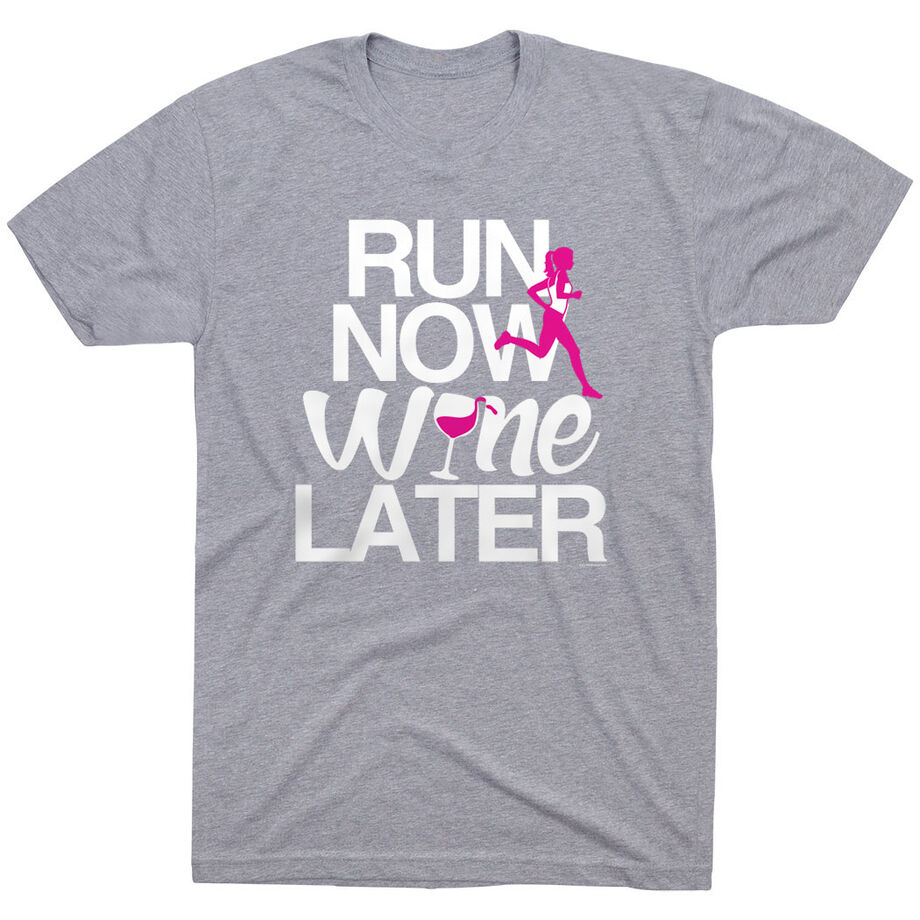 Running Short Sleeve T-Shirt - Run Now Wine Later (Bold)
