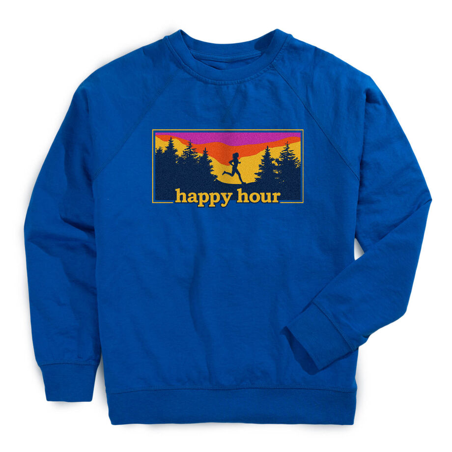 Running Raglan Crew Neck Pullover - Happy Hour