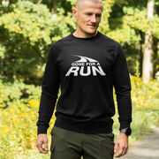 Running Raglan Crew Neck Pullover - Gone For a Run White Logo