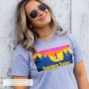 Running Short Sleeve Crop Tee - Happy Hour