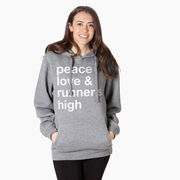 Statement Fleece Hoodie -  Peace Love & Runner's High