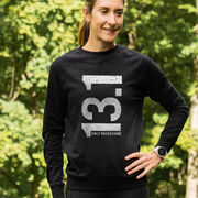 Running Raglan Crew Neck Pullover - 13.1 Half Marathon Vertical