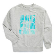 Running Raglan Crew Neck Sweatshirt - All You Need is Love and Running