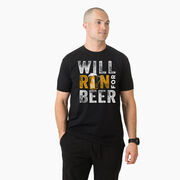 Running Short Sleeve T- Shirt - Will Run For Beer