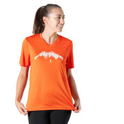 Women's Short Sleeve Tech Tee - Trail Runner in the Mountains