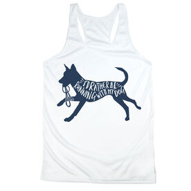 Women's Racerback Performance Tank Top - I'd Rather Be Running with My Dog