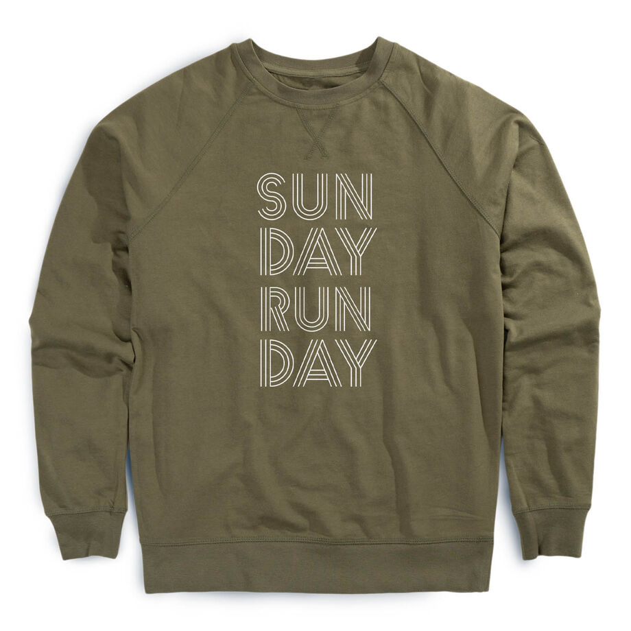 Running Raglan Crew Neck Pullover - Sunday Runday (Stacked)