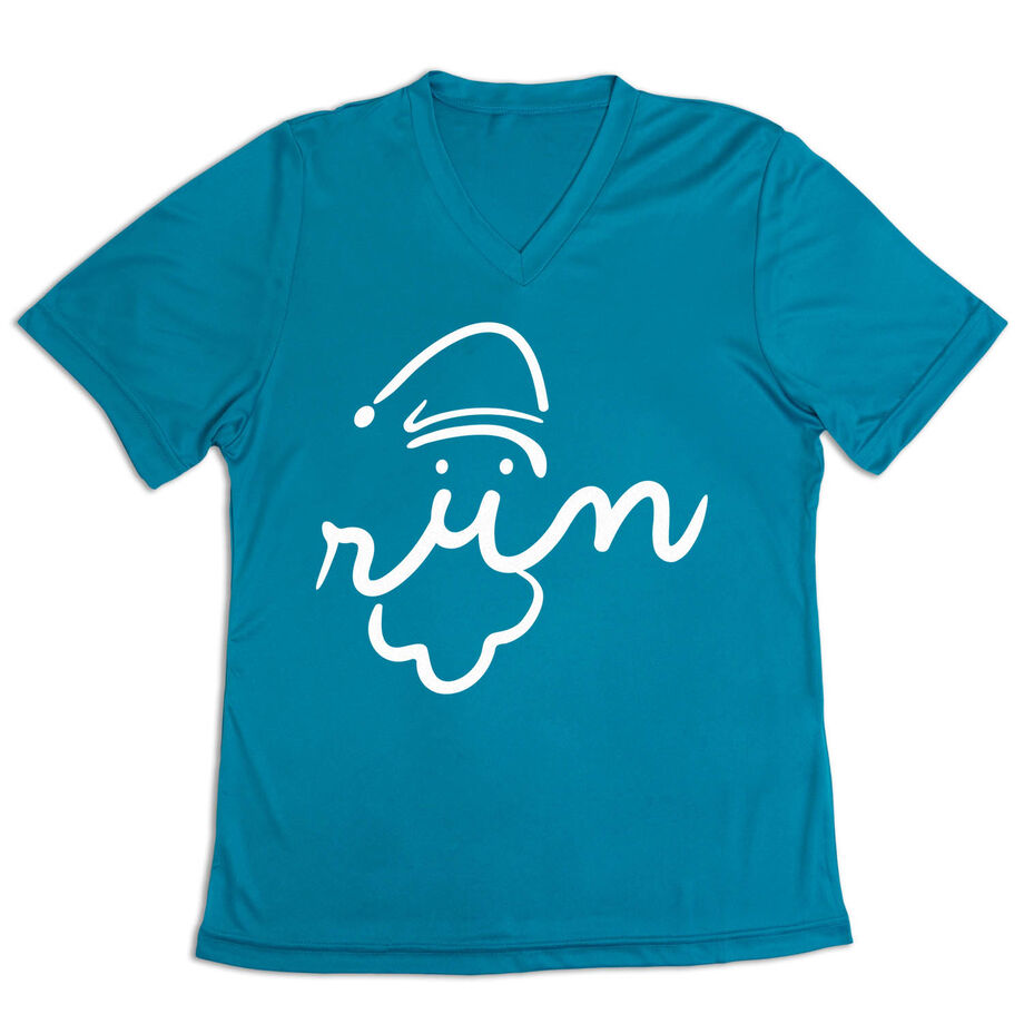 Women's Short Sleeve Tech Tee - Santa Run Face