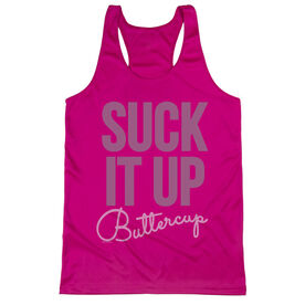 Women's Racerback Performance Tank Top - Suck It Up Buttercup