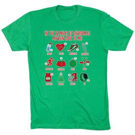 Running Short Sleeve T-Shirt - The 12 Miles of Christmas [Adult Small/Green] - SS