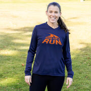 Women's Long Sleeve Tech Tee - Gone For A Run&reg; Logo (Orange)