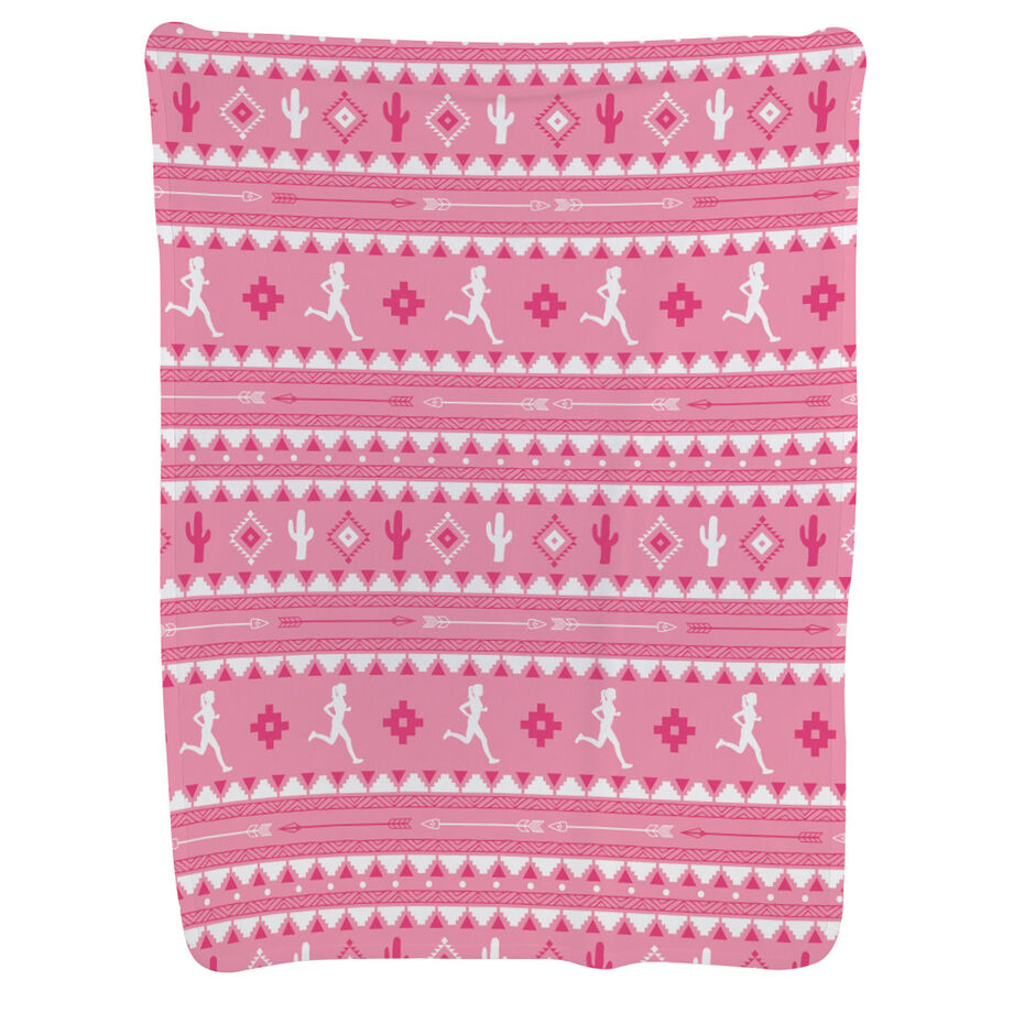 Running Baby Blanket - Running Girl Tribal Pattern