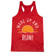 Women's Racerback Performance Tank Top - Wake Up And Run