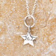 Sterling Silver 26.2 Star Marathon Necklace