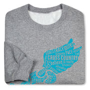 Cross Country Crewneck Sweatshirt - Winged Foot Inspirational Words