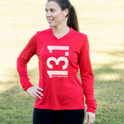 Women's Long Sleeve Tech Tee - 13.1 Half Marathon Vertical