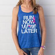 Flowy Racerback Tank Top - Run Now Wine Later (Bold)