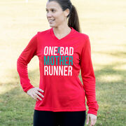 Women's Long Sleeve Tech Tee - One Bad Mother Runner (Bold)