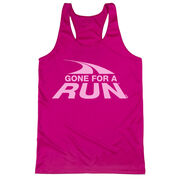 Women's Racerback Performance Tank Top - Gone For a Run White Logo