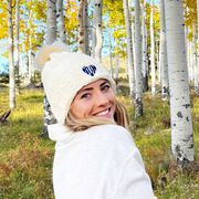 Running Embroidered Pom Pom Knit Hat - Love the Run