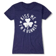 Running Women's Everyday Tee - Kiss Me I am a Runner Shamrock