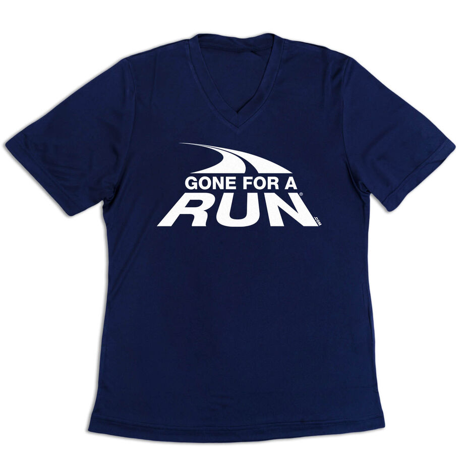 Women's Short Sleeve Tech Tee - Gone For a Run White Logo