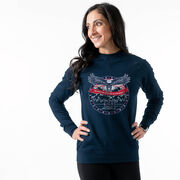 Running Raglan Crew Neck Sweatshirt - We Run Free Because Of The Brave