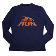 Women's Long Sleeve Tech Tee - Gone For A Run&reg; Logo (Orange)