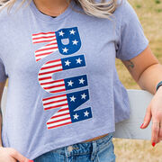 Running Short Sleeve Crop Tee - Patriotic Run