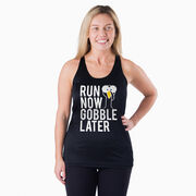 Women's Racerback Performance Tank Top - Run Now Gobble Later (Bold)