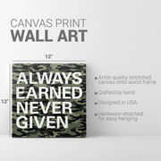 Motivational Canvas Wall Art - Always Earned Never Given