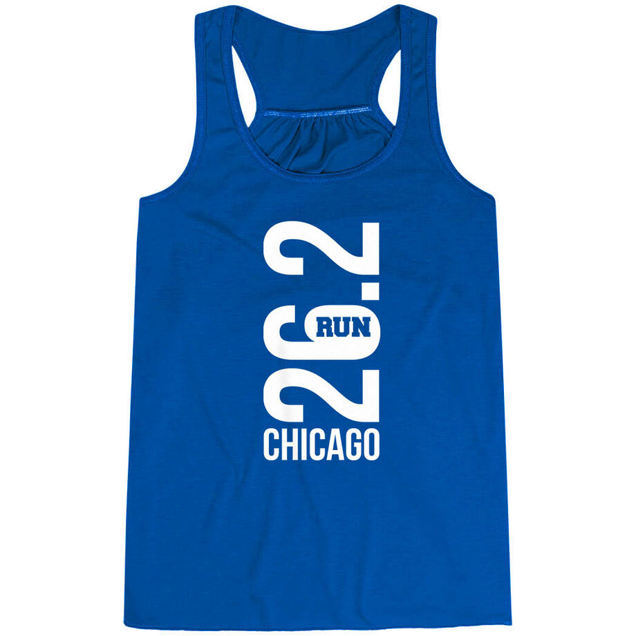 Flowy Racerback Tank Top - Chicago 26.2 Vertical
