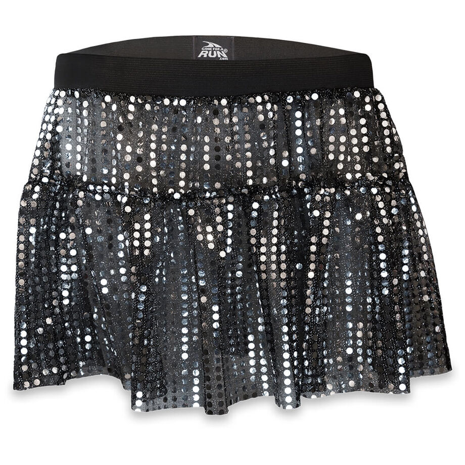 Running Costume Skirt - Black Glitter Sequined