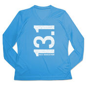 Women's Long Sleeve Tech Tee - 13.1 Half Marathon Vertical