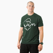 Running Short Sleeve T-Shirt - Santa Run Face 