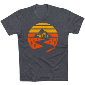 Running Short Sleeve T-Shirt - Run Trails Sunset