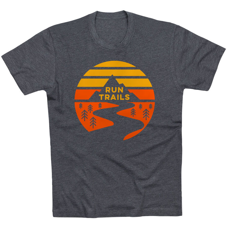 Running Short Sleeve T-Shirt - Run Trails Sunset