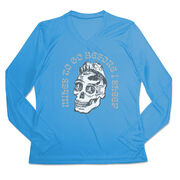 Women's Long Sleeve Tech Tee - Miles To Go Before I Sleep - Skull