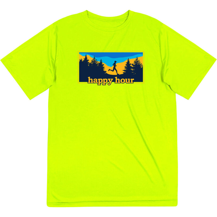 Men's Running Short Sleeve Performance Tee - Happy Hour Runner