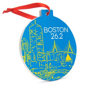 Running Round Ceramic Ornament - Boston Twenty Six Point Two