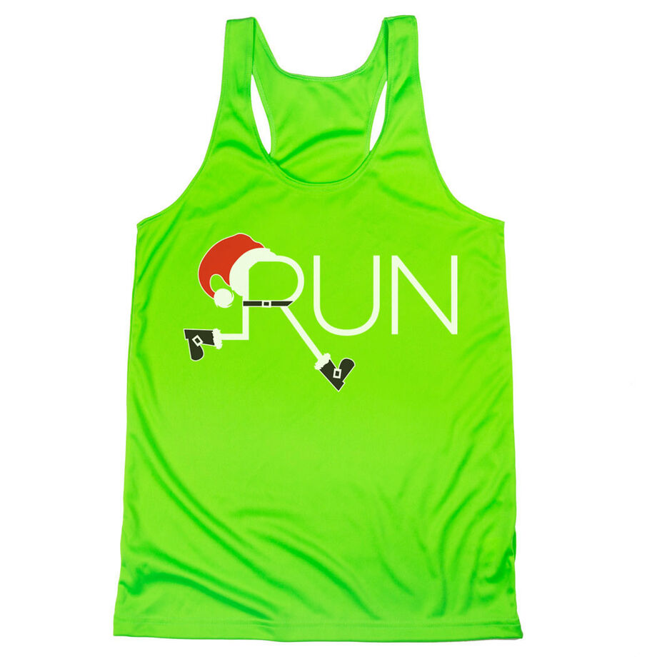 Women's Racerback Performance Tank Top - Let's Run For Christmas