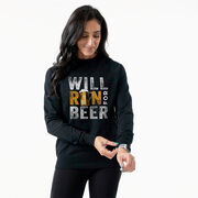 Running Raglan Crew Neck Pullover - Will Run For Beer