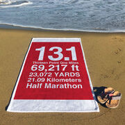 Running Premium Beach Towel - 13.1 Math Miles