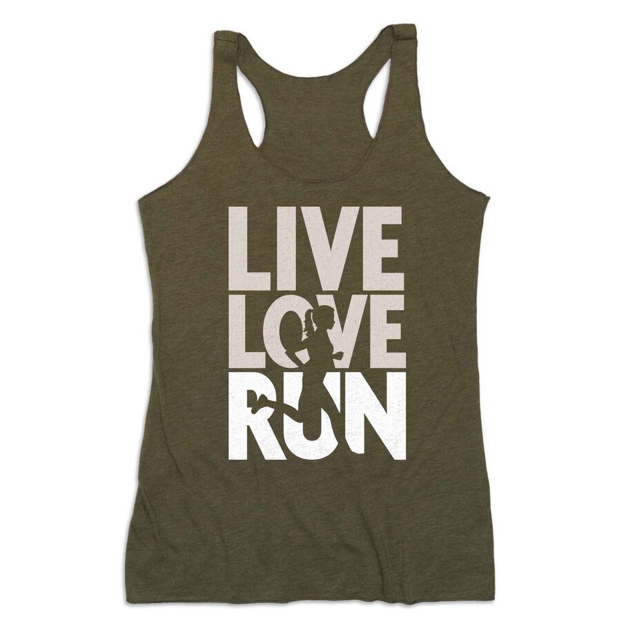 Women's Everyday Tank Top - Live Love Run Silhouette