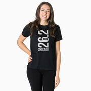 Running Short Sleeve T-Shirt - Chicago 26.2 Vertical