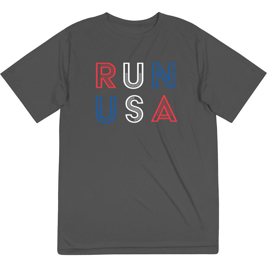 Men's Running Short Sleeve Performance Tee - Run USA