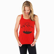 Flowy Racerback Tank Top - Life's Short Run Long (Mountains)