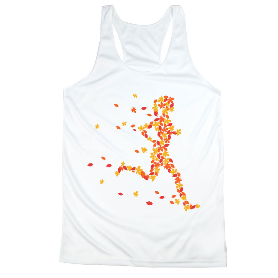 Women's Racerback Performance Tank Top - Autumn Runner Girl