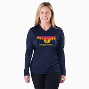 Women's Long Sleeve Tech Tee - Happy Hour