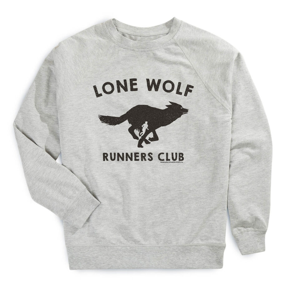 Running Raglan Crew Neck Pullover - Run Club Lone Wolf